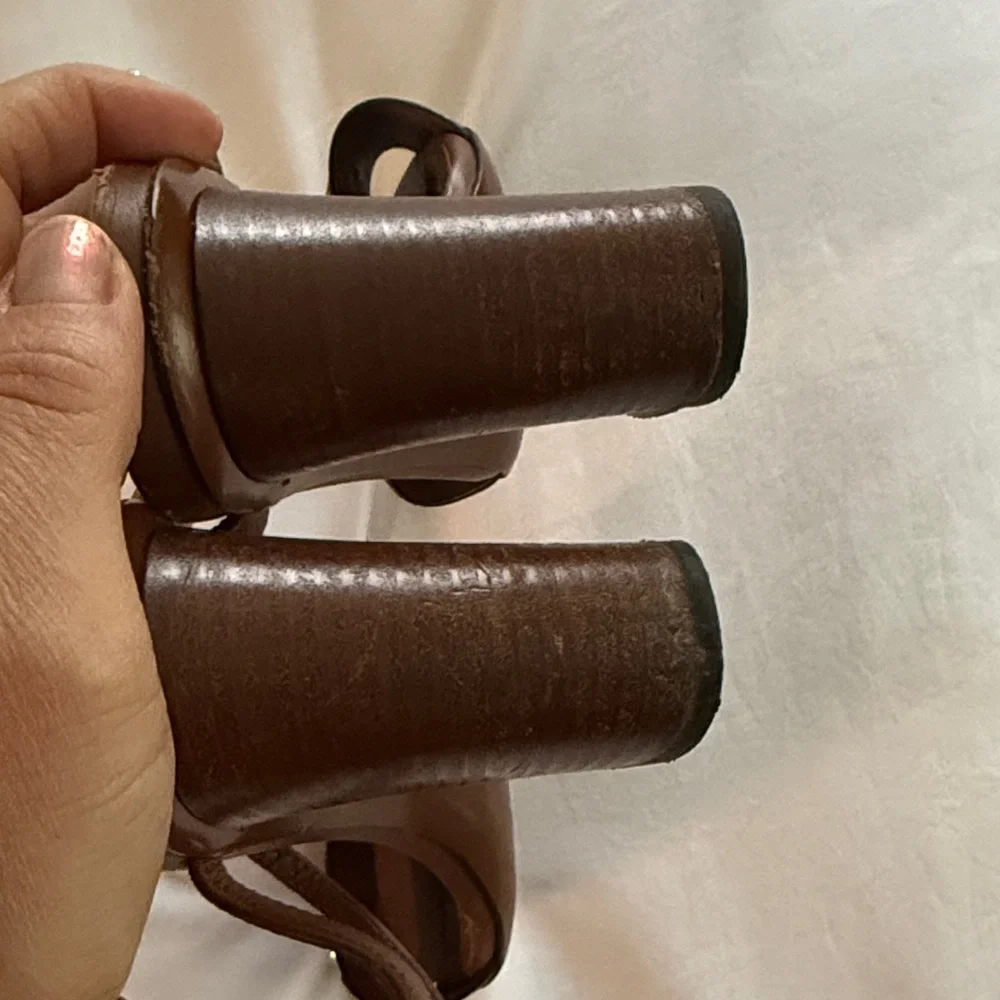 Gucci Brown Leather Horsebit Heeled Sandals - Picture 4 of 6